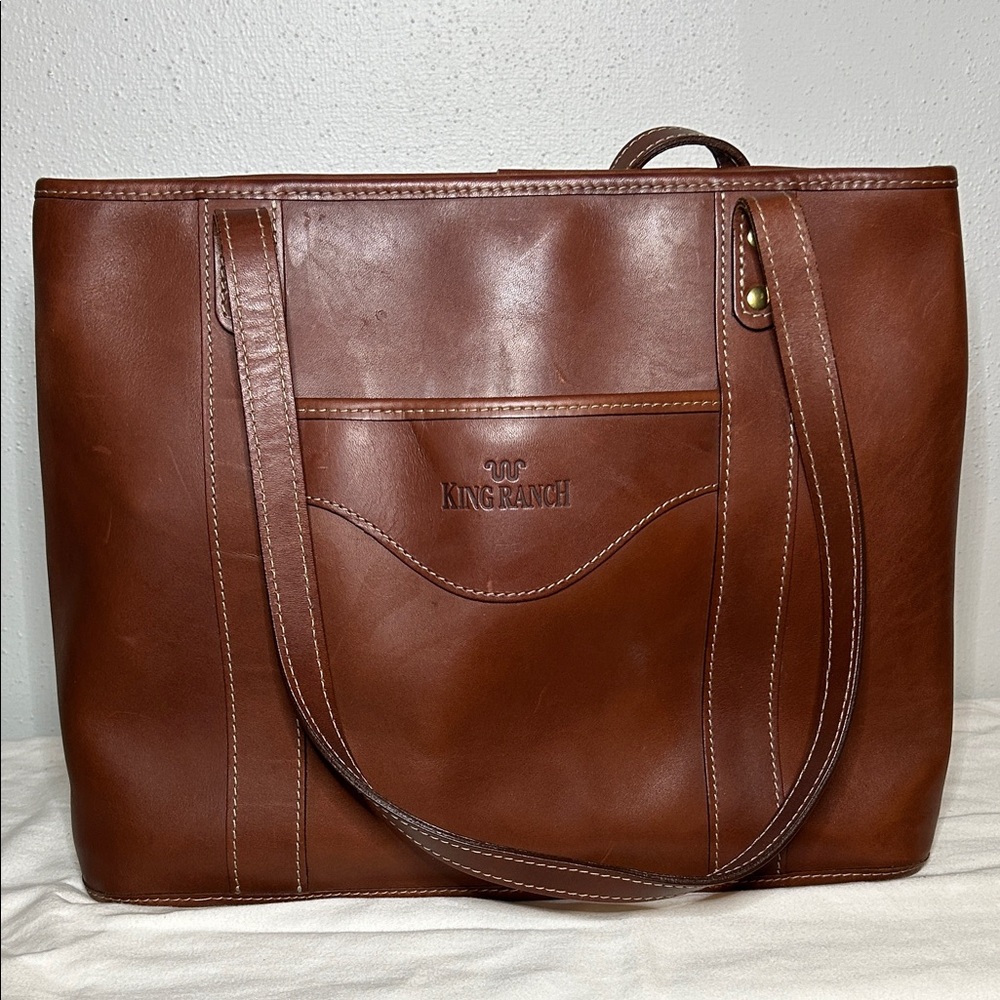 Luxury King Ranch Brown Leather Purse/Tote Bag